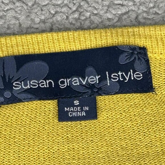 Susan Graver Sweater Womens Small Jeweled Cardigan Embellished Button 3/4 Sleeve - Picture 4 of 13